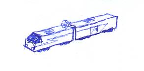 Heavy train locomotive with two units